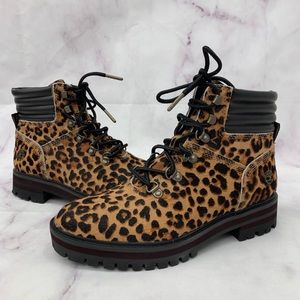 Timberland Women's LONDON SQUARE SAFARI LEOPARD Hiker Boots Size 6